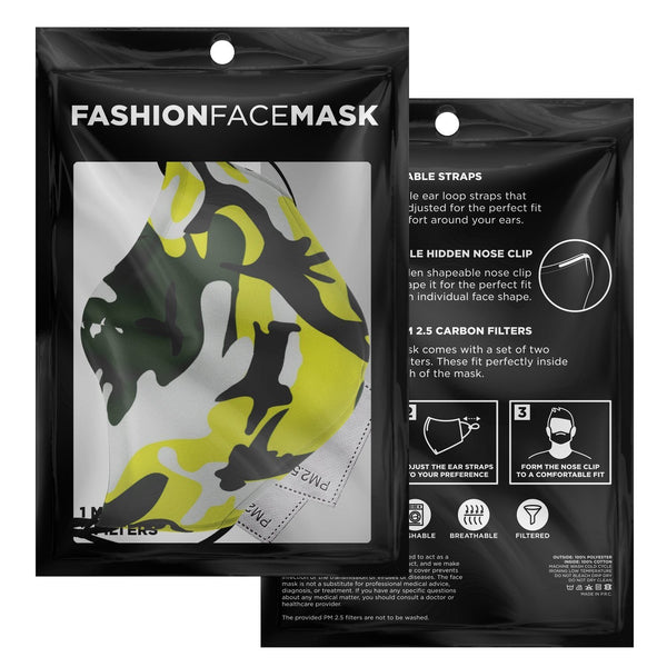 65 MCMLXV Unisex Yellow Camouflage Print Face Mask - 65mcmlxv