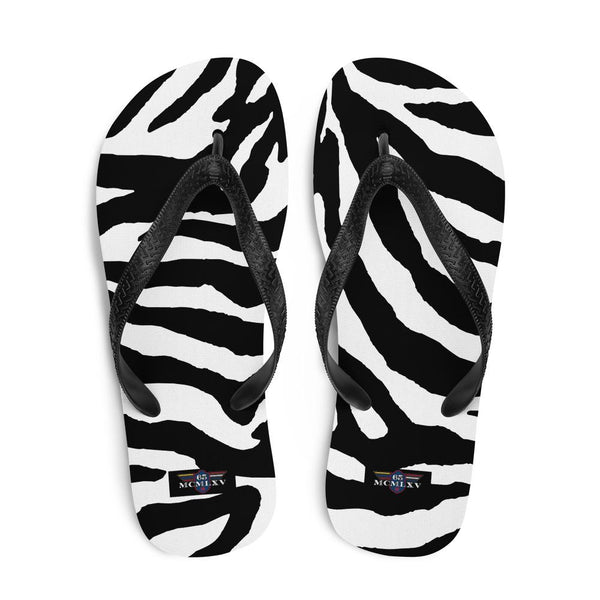 65 MCMLXV Unisex Zebra Animal Print Flip - Flops - 65mcmlxv