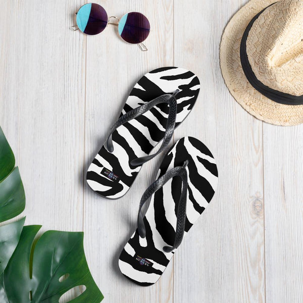 65 MCMLXV Unisex Zebra Animal Print Flip - Flops - 65mcmlxv
