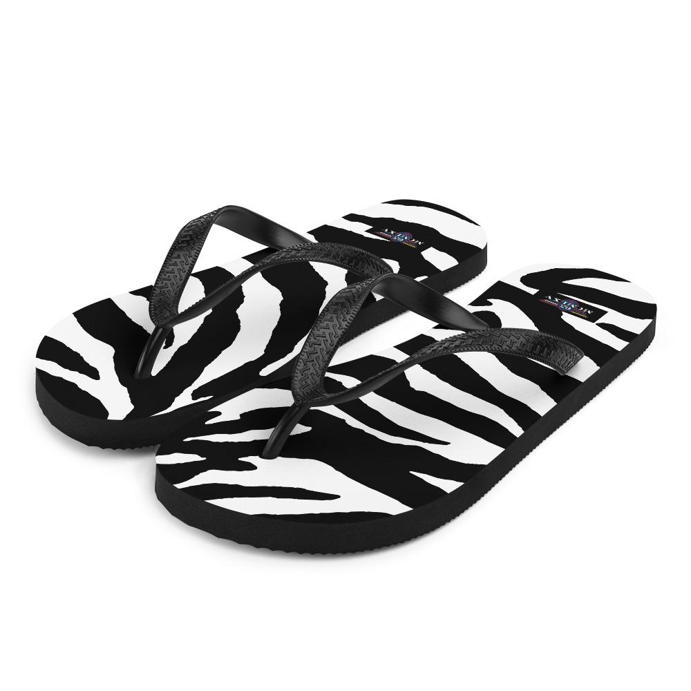 65 MCMLXV Unisex Zebra Animal Print Flip - Flops - 65mcmlxv