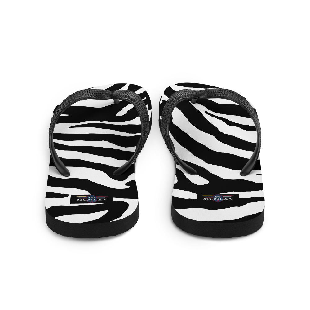 65 MCMLXV Unisex Zebra Animal Print Flip - Flops - 65mcmlxv