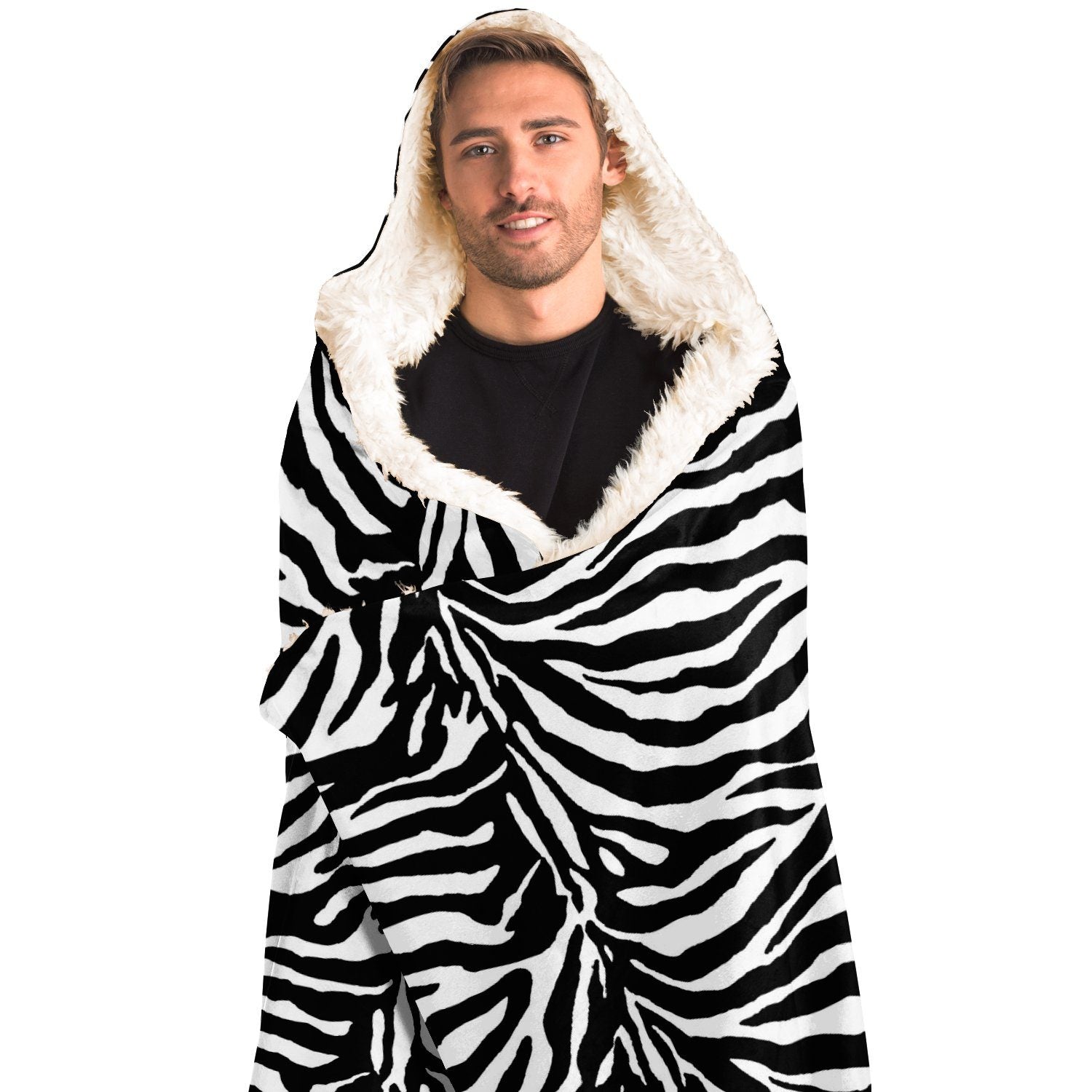 65 MCMLXV Unisex Zebra Print Hooded Blanket - 65mcmlxv