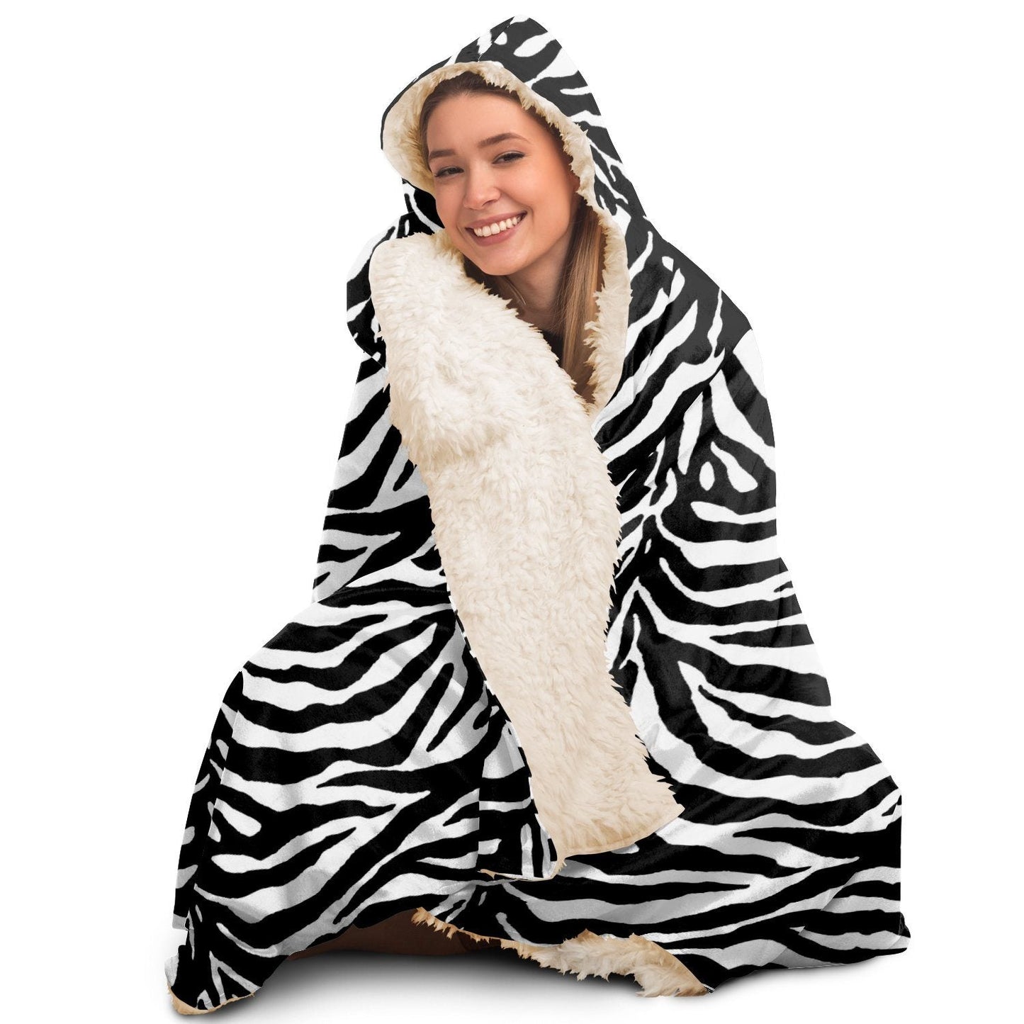 65 MCMLXV Unisex Zebra Print Hooded Blanket - 65mcmlxv
