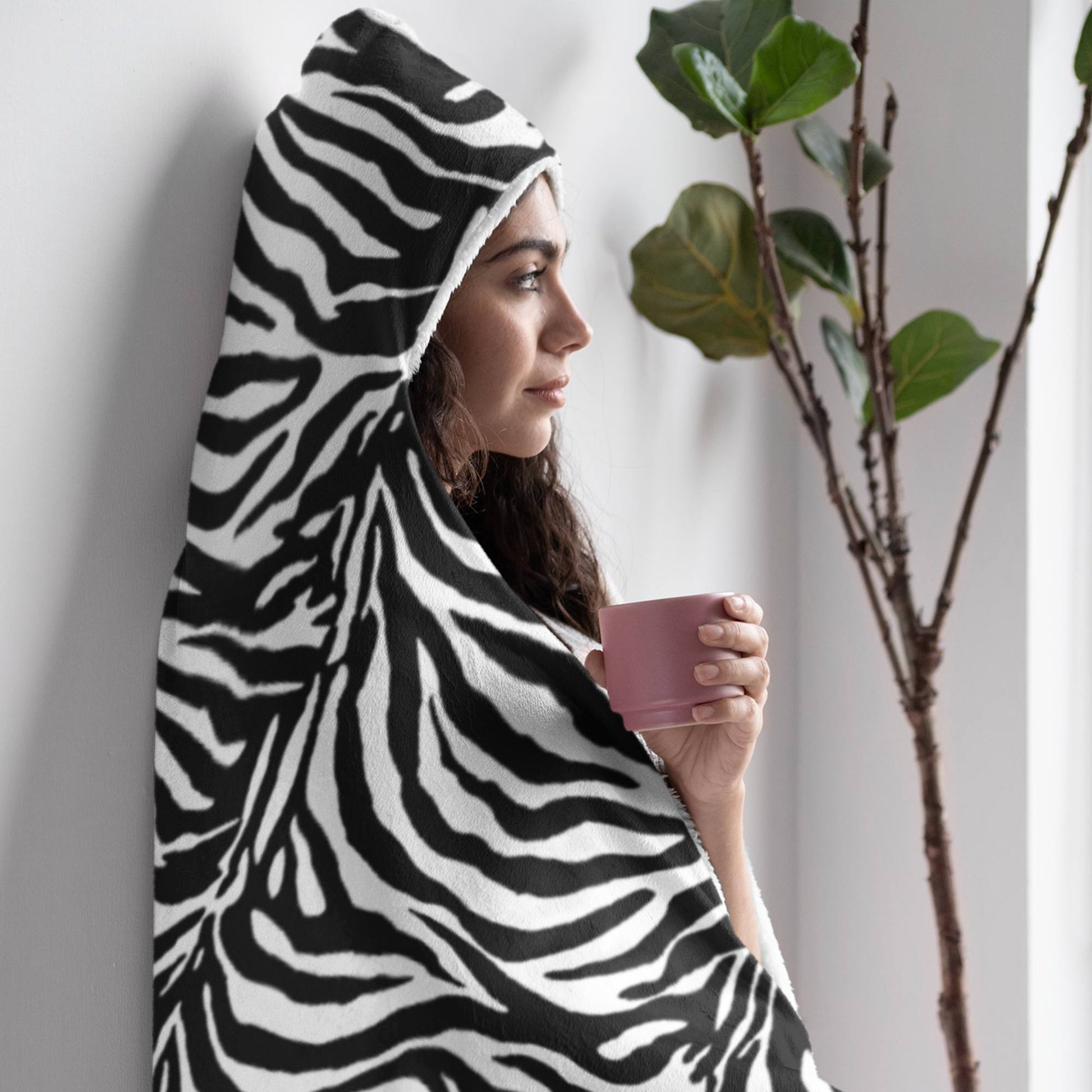 65 MCMLXV Unisex Zebra Print Hooded Blanket - 65mcmlxv