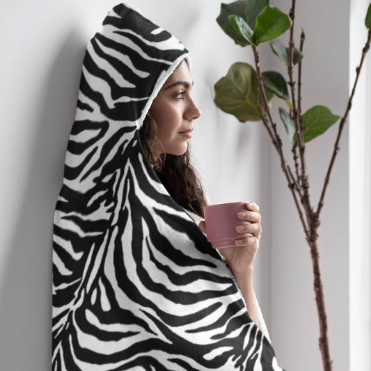 65 MCMLXV Unisex Zebra Print Hooded Blanket - 65mcmlxv