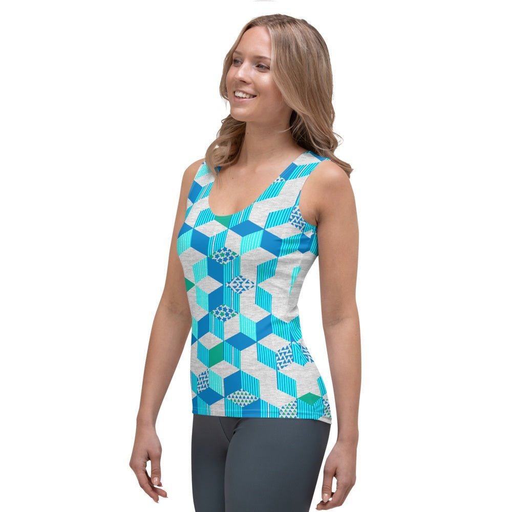 65 MCMLXV Women's 3-D Geometric Blocks Tank Top - 65mcmlxv