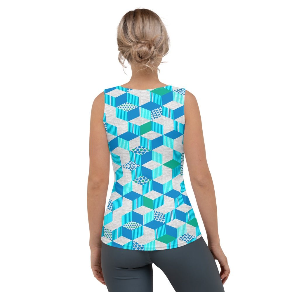 65 MCMLXV Women's 3-D Geometric Blocks Tank Top - 65mcmlxv