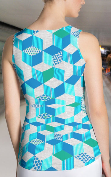 65 MCMLXV Women's 3 - D Geometric Blocks Tank Top - 65mcmlxv