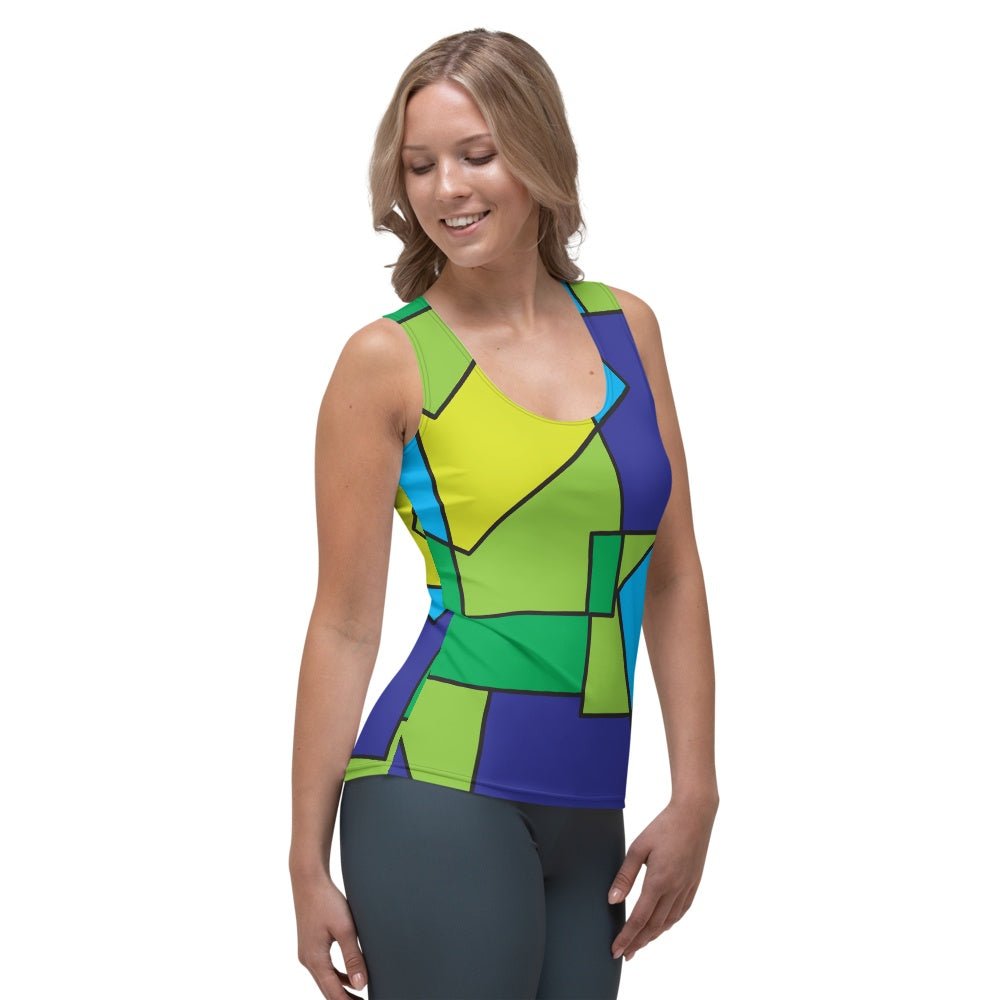 65 MCMLXV Women's Abstract Color Block Tank Top - 65mcmlxv