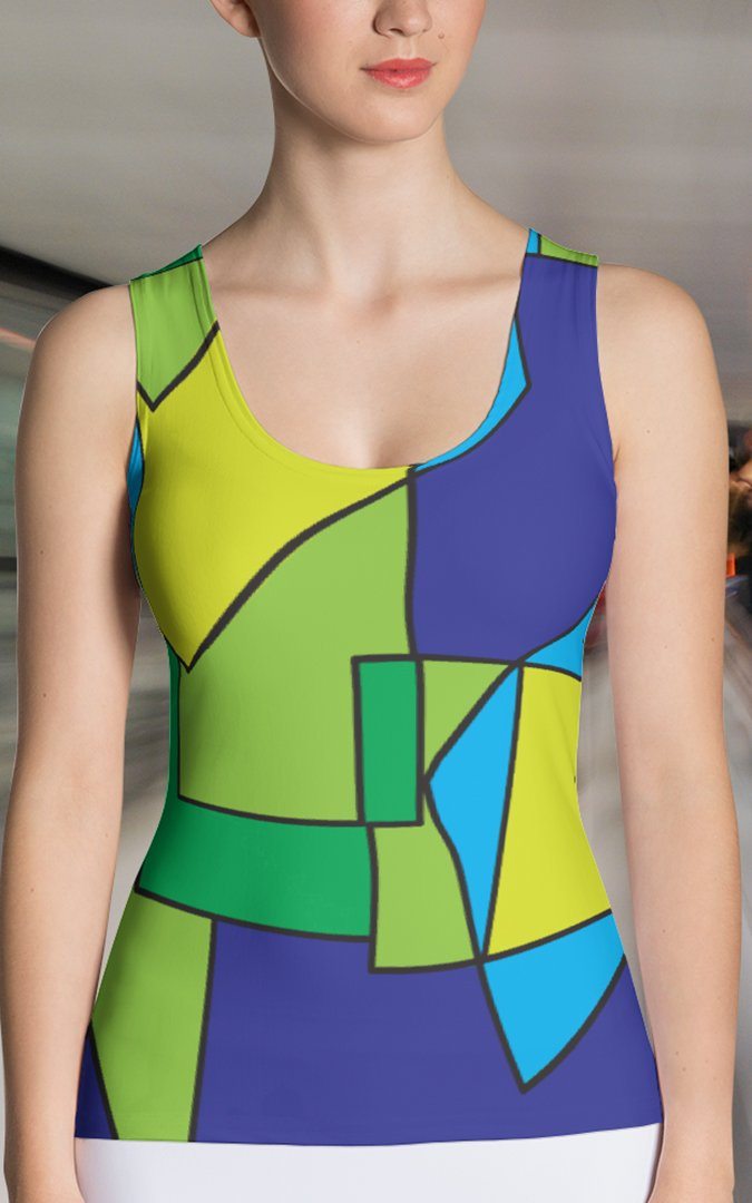 65 MCMLXV Women's Abstract Color Block Tank Top - 65mcmlxv