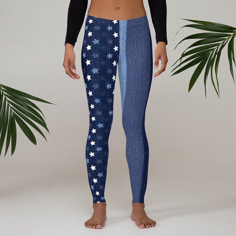 65 MCMLXV Women's Americana Denim USA Flag Print Leggings - 65mcmlxv