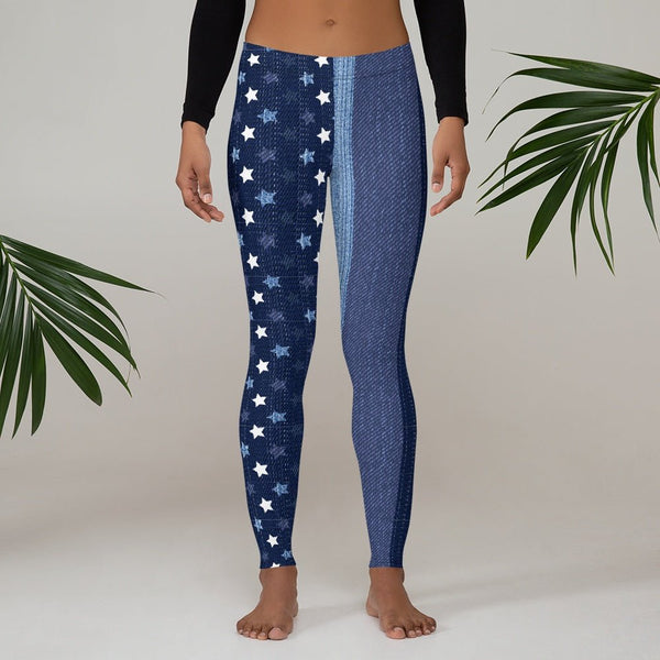 65 MCMLXV Women's Americana Denim USA Flag Print Leggings - 65mcmlxv