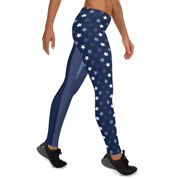 65 MCMLXV Women's Americana Denim USA Flag Print Leggings - 65mcmlxv