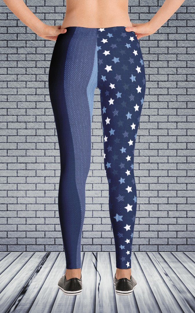 65 MCMLXV Women's Americana Denim USA Flag Print Leggings - 65mcmlxv