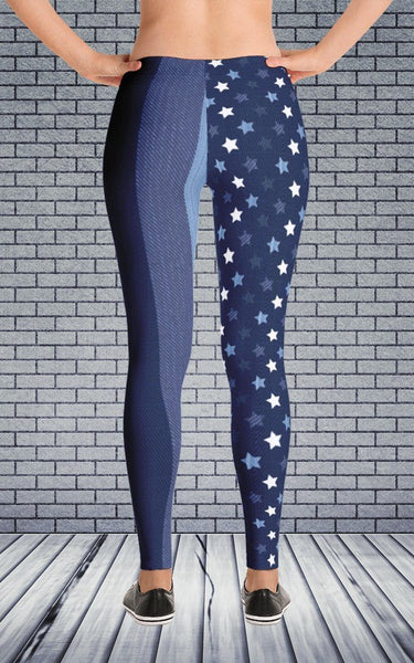 65 MCMLXV Women's Americana Denim USA Flag Print Leggings - 65mcmlxv