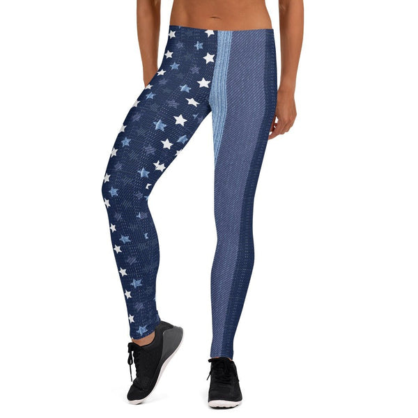 65 MCMLXV Women's Americana Denim USA Flag Print Leggings - 65mcmlxv