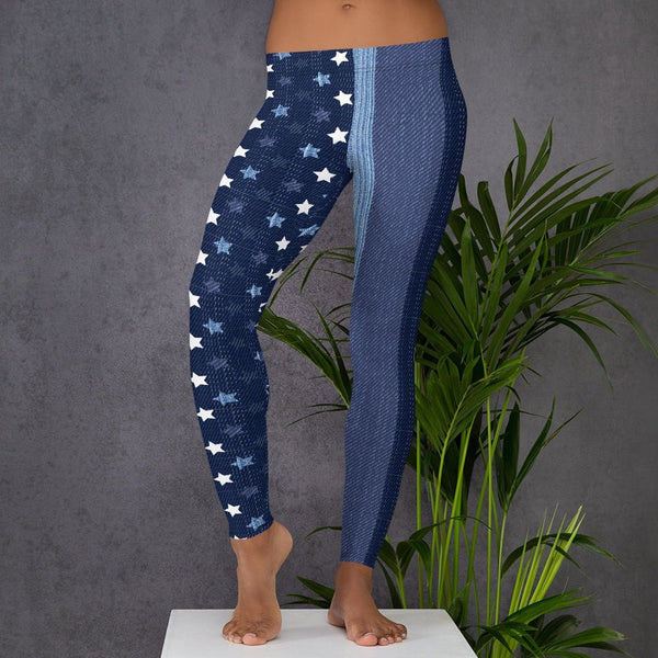65 MCMLXV Women's Americana Denim USA Flag Print Leggings - 65mcmlxv