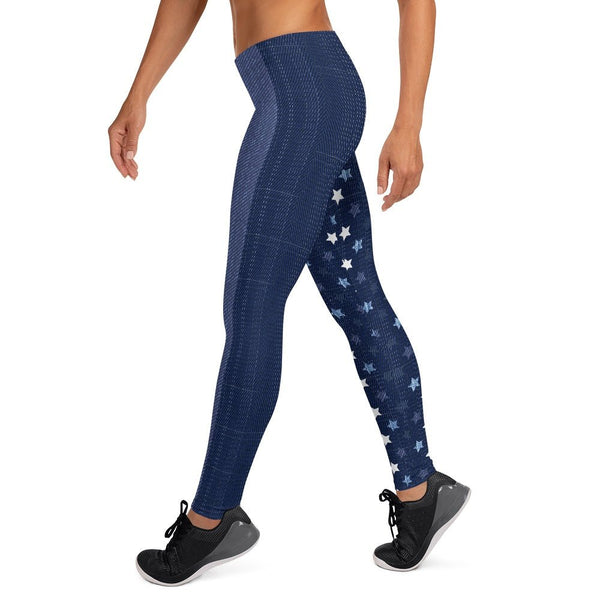 65 MCMLXV Women's Americana Denim USA Flag Print Leggings - 65mcmlxv