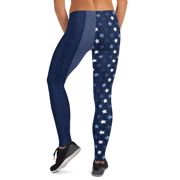 65 MCMLXV Women's Americana Denim USA Flag Print Leggings - 65mcmlxv