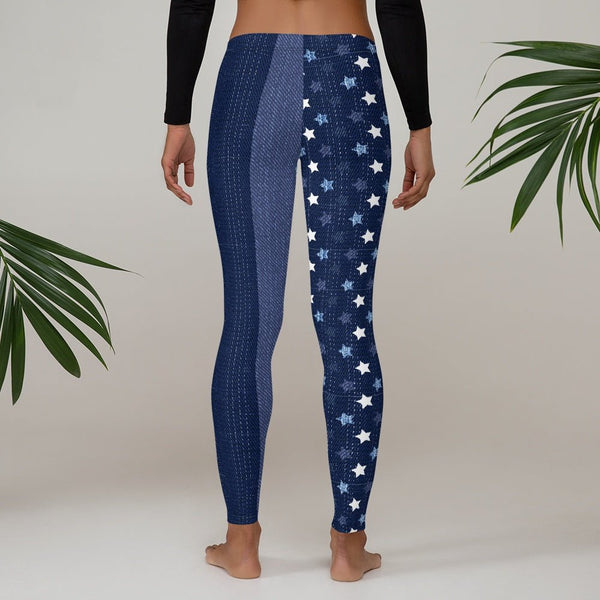 65 MCMLXV Women's Americana Denim USA Flag Print Leggings - 65mcmlxv
