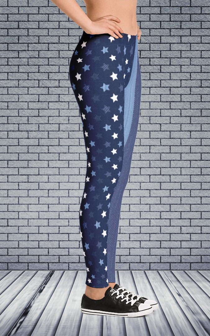 65 MCMLXV Women's Americana Denim USA Flag Print Leggings - 65mcmlxv