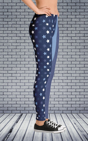 65 MCMLXV Women's Americana Denim USA Flag Print Leggings - 65mcmlxv