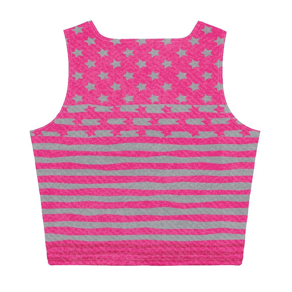 65 MCMLXV Women's Americana Pink USA Flag Crop Top - 65mcmlxv