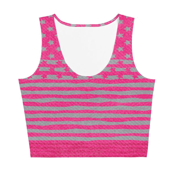 65 MCMLXV Women's Americana Pink USA Flag Crop Top - 65mcmlxv