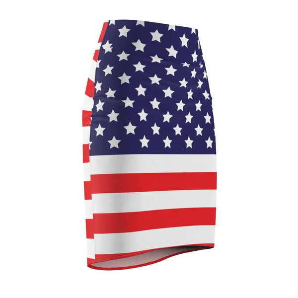 65 MCMLXV Women's Americana USA Flag Print Pencil Skirt - 65mcmlxv