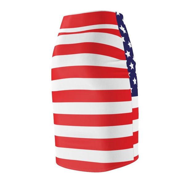 65 MCMLXV Women's Americana USA Flag Print Pencil Skirt - 65mcmlxv