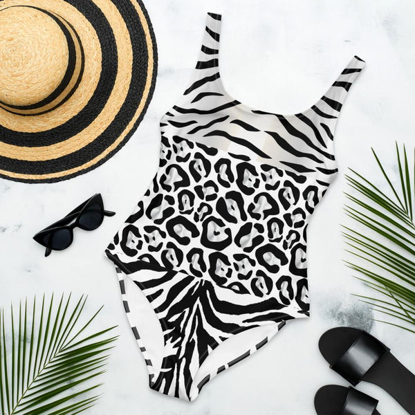 65 MCMLXV Women's Animal Print Mix 1 Piece Swimsuit - 65mcmlxv