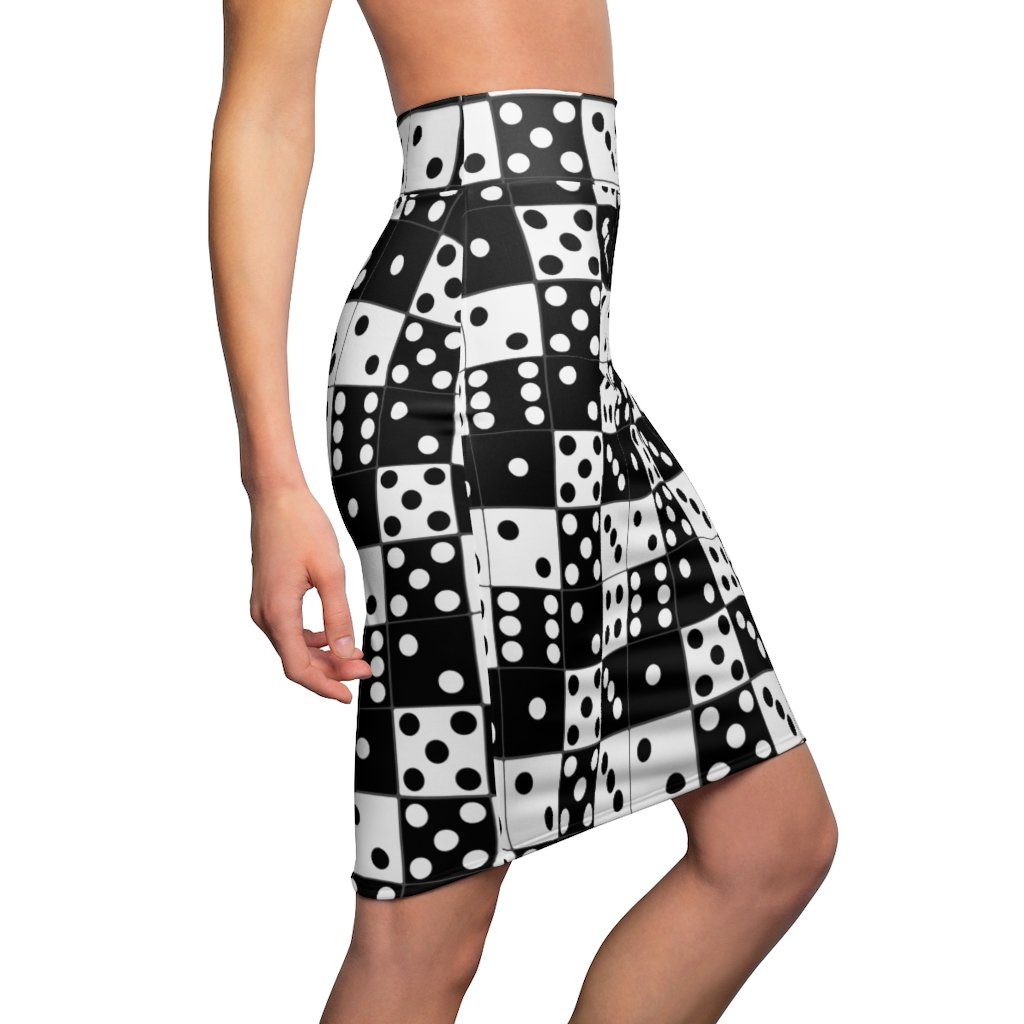 65 MCMLXV Women's Black and White Dominoes Print Pencil Skirt - 65mcmlxv