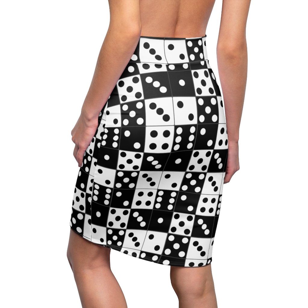 65 MCMLXV Women's Black and White Dominoes Print Pencil Skirt - 65mcmlxv