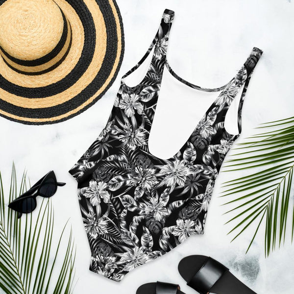 65 MCMLXV Women's Black and White Tropical Print One - Piece Swimsuit - 65mcmlxv