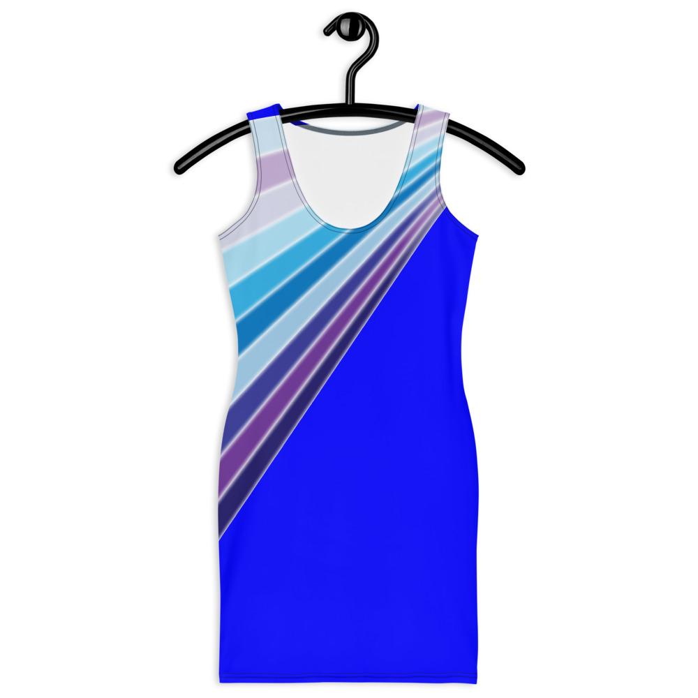 65 MCMLXV Women's Blue Streaks of Light 70s Disco Dress XL 65 MCMLXV Women's Blue Streaks of Light 70s Disco Dress XL