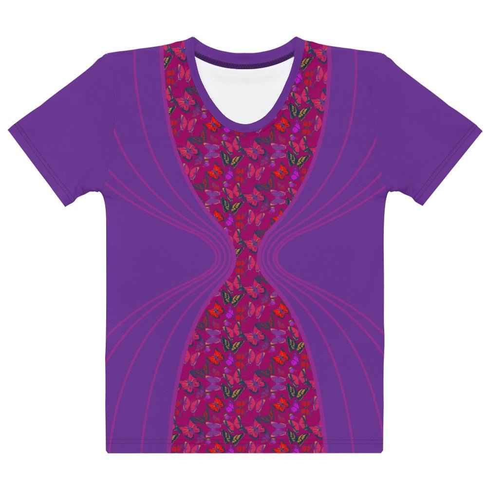 65 MCMLXV Women's Butterfly Jungle Hourglass Print T-Shirt