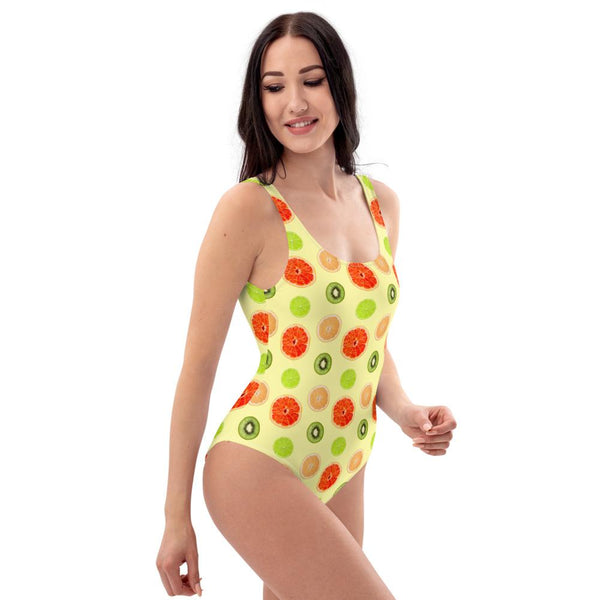 65 MCMLXV Women's Citrus Fruit Toss Print 1 Piece Swimsuit - 65mcmlxv