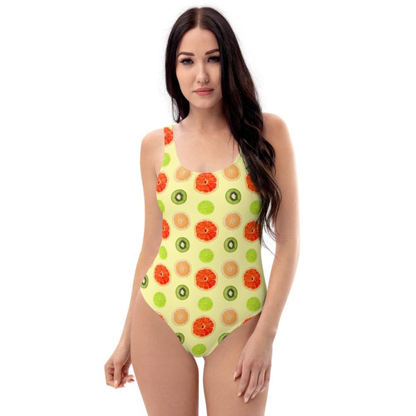 65 MCMLXV Women's Citrus Fruit Toss Print 1 Piece Swimsuit - 65mcmlxv