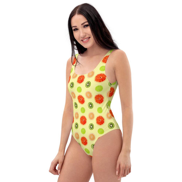 65 MCMLXV Women's Citrus Fruit Toss Print 1 Piece Swimsuit - 65mcmlxv