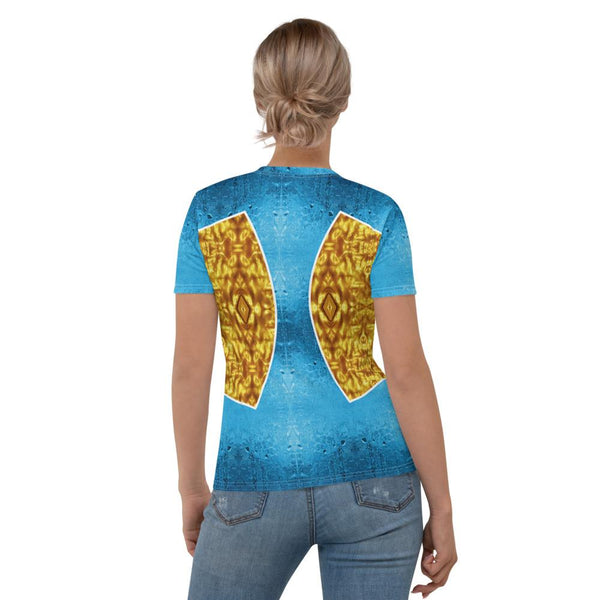65 MCMLXV Women's Cosplay Daenerys Liquid Gold Print T-Shirt - 65mcmlxv