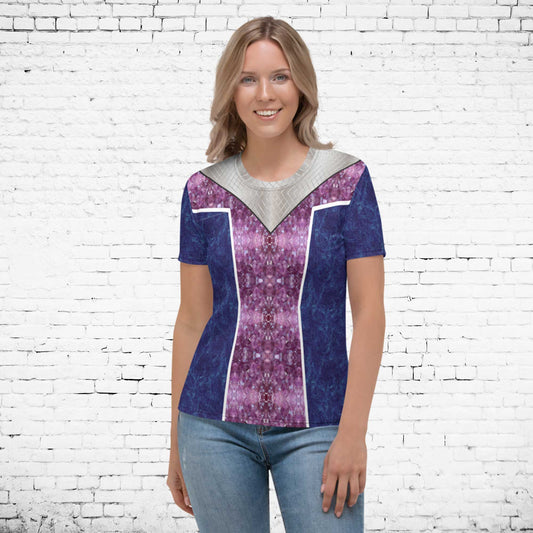 65 MCMLXV Women's Cosplay Isabelle Purple Princess Print T-Shirt - 65mcmlxv