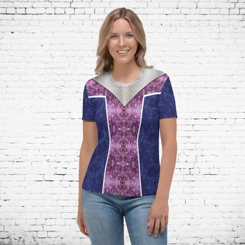 65 MCMLXV Women's Cosplay Isabelle Purple Princess Print T-Shirt - 65mcmlxv