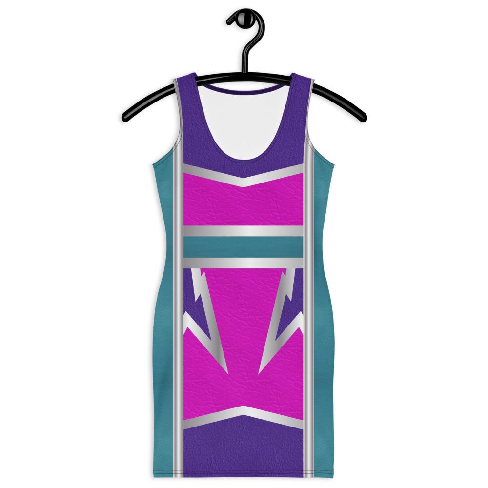 65 MCMLXV Women's Cosplay Lightning Bolt Print Color-Block Dress - 65mcmlxv