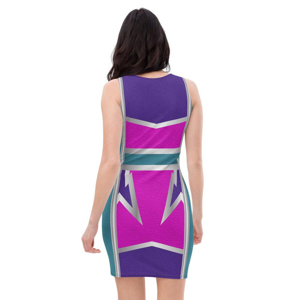 65 MCMLXV Women's Cosplay Lightning Bolt Print Color - Block Dress - 65mcmlxv