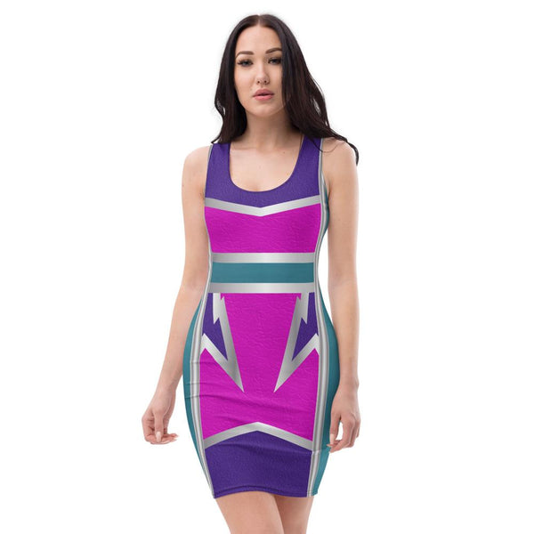 65 MCMLXV Women's Cosplay Lightning Bolt Print Color - Block Dress - 65mcmlxv