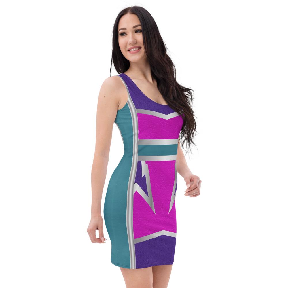 65 MCMLXV Women's Cosplay Lightning Bolt Print Color-Block Dress - 65mcmlxv