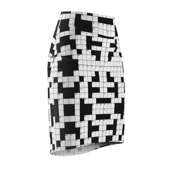 65 MCMLXV Women's Crossword Puzzle Print Pencil Skirt - 65mcmlxv