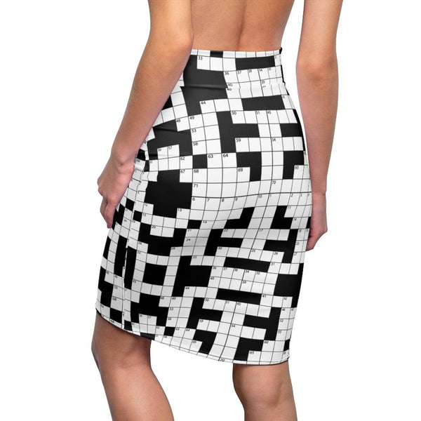 65 MCMLXV Women's Crossword Puzzle Print Pencil Skirt - 65mcmlxv