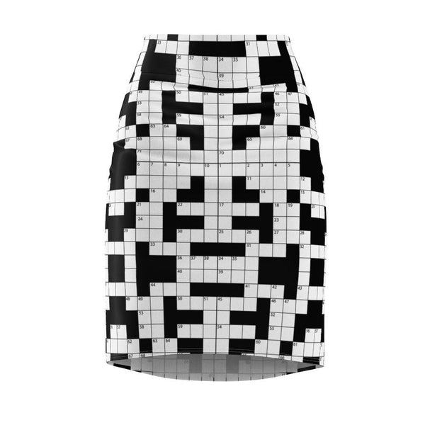 65 MCMLXV Women's Crossword Puzzle Print Pencil Skirt - 65mcmlxv