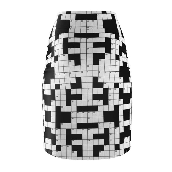 65 MCMLXV Women's Crossword Puzzle Print Pencil Skirt - 65mcmlxv
